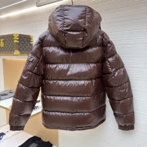 Replica Moncler Maya Down Jacket Brown Hooded Reps - RepLuxe
