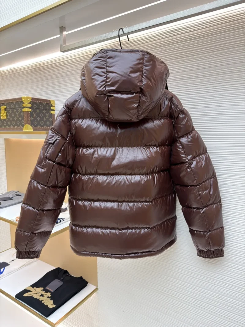 Replica Moncler Maya Down Jacket Brown Hooded Reps - RepLuxe