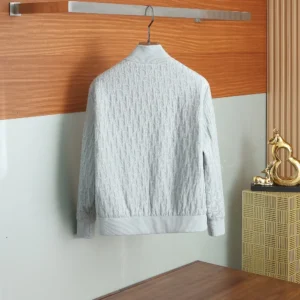 Replica Dior Knit Down Jacket Light Grey Unisex Reps - RepLuxe