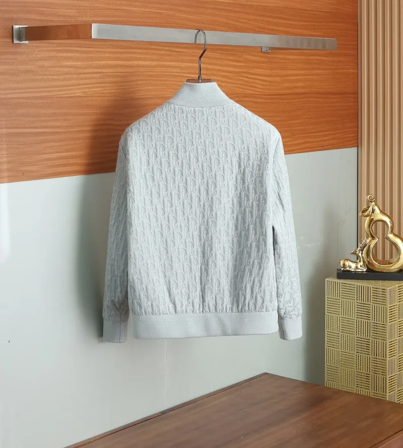 Replica Dior Knit Down Jacket Light Grey Unisex Reps - RepLuxe