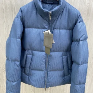 Replica Dior CD Classic Down Jacket Blue Oblique Reps - RepLuxe