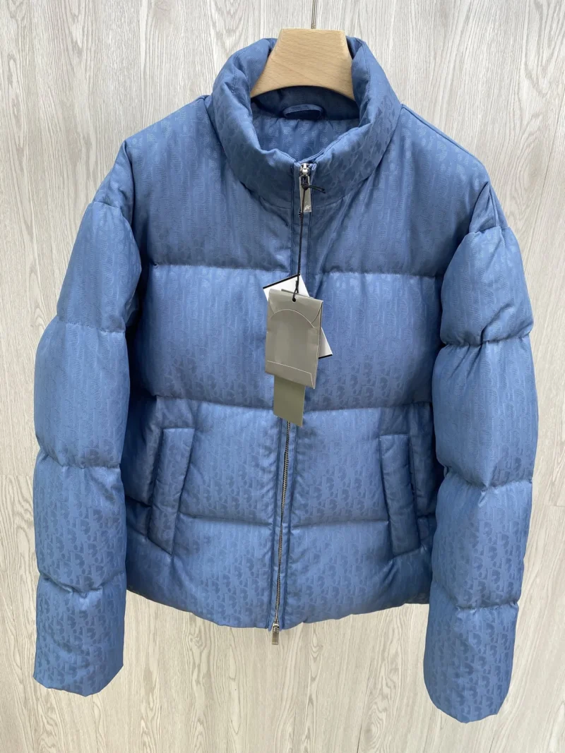 Replica Dior CD Classic Down Jacket Blue Oblique Reps - RepLuxe