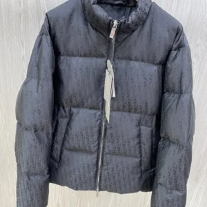 Replica Dior CD Classic Down Jacket Black Oblique Reps - RepLuxe