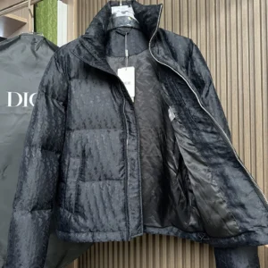 Replica Dior Down Jacket Black Logo Series Reps - RepLuxe