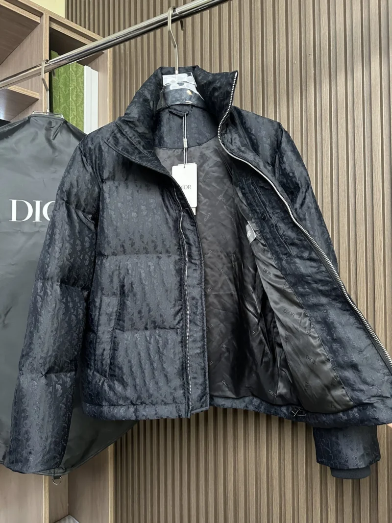Replica Dior Down Jacket Black Logo Series Reps - RepLuxe