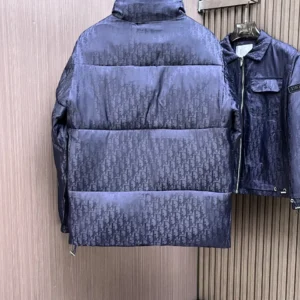 Replica Dior Winter Down Jacket Blue Monogram Puffer Reps - RepLuxe