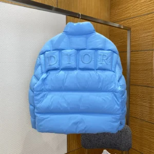 Replica Dior Stand Collar Down Jacket Blue Relaxed Reps - RepLuxe