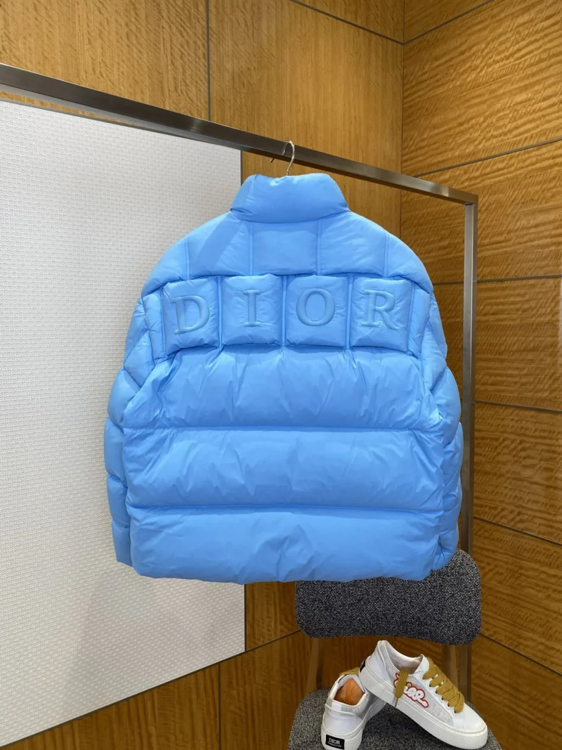 Replica Dior Stand Collar Down Jacket Blue Relaxed Reps - RepLuxe