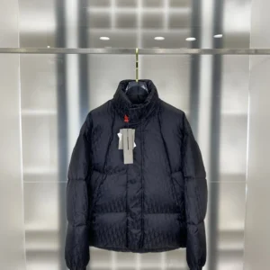 Replica Dior Oblique Down Jacket Black Stand Collar Reps - RepLuxe