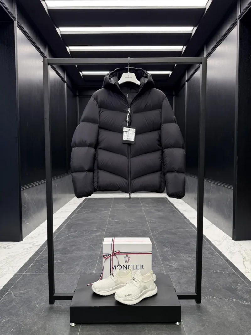 Replica Moncler Forez Down Jacket Black Hooded Reps - RepLuxe