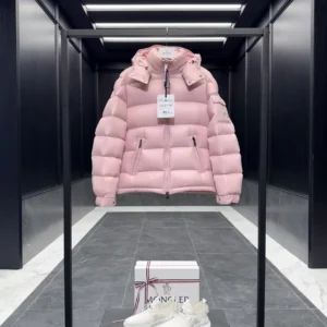 Replica Moncler Maire Short Down Jacket Pink Glossy Reps - RepLuxe