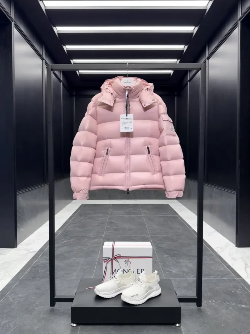 Replica Moncler Maire Short Down Jacket Pink Glossy Reps - RepLuxe