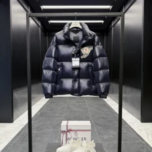 Replica Moncler Leste Down Jacket Blue Short Reps - RepLuxe