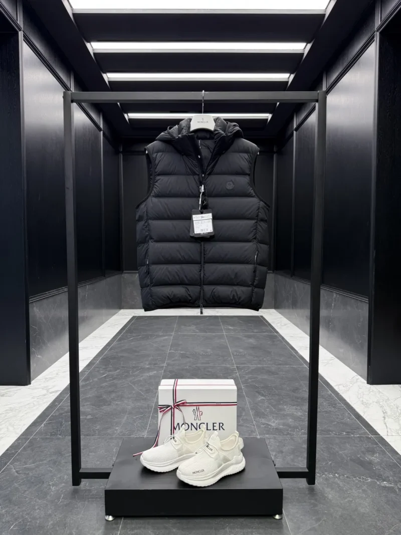 Replica Moncler Valmasque Vest Black Hooded Style Reps - RepLuxe
