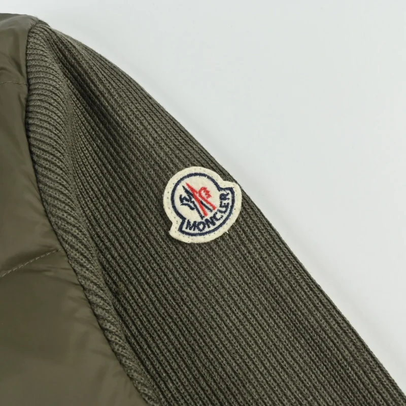 Replica Moncler Knit Hooded Down Jacket Olive Reps - RepLuxe