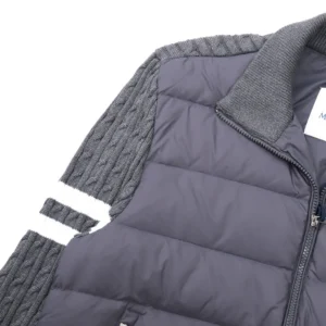 Replica Moncler Knit Down Jacket Grey Stand Collar Reps - RepLuxe