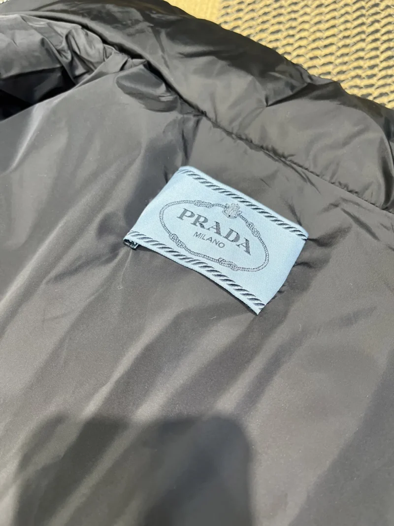 Replica Prada Logo Wool Down Vest Black Reps - RepLuxe