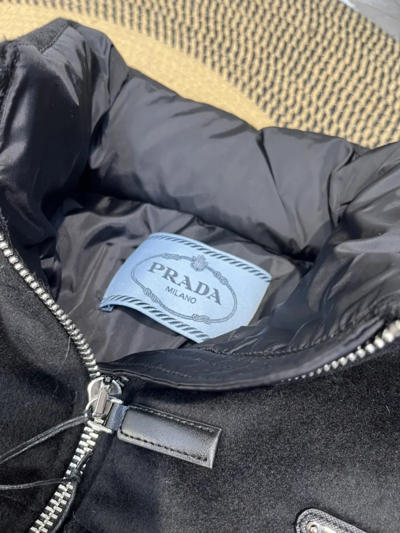 Replica Prada Long Waist Down Jacket Black Quilted Reps - RepLuxe