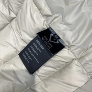 Replica Prada ReNylon Down Jacket Beige Unisex Reps - RepLuxe