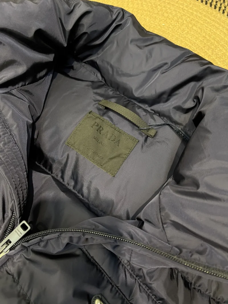 Replica Prada Biker Down Jacket Blue Hooded Reps - RepLuxe