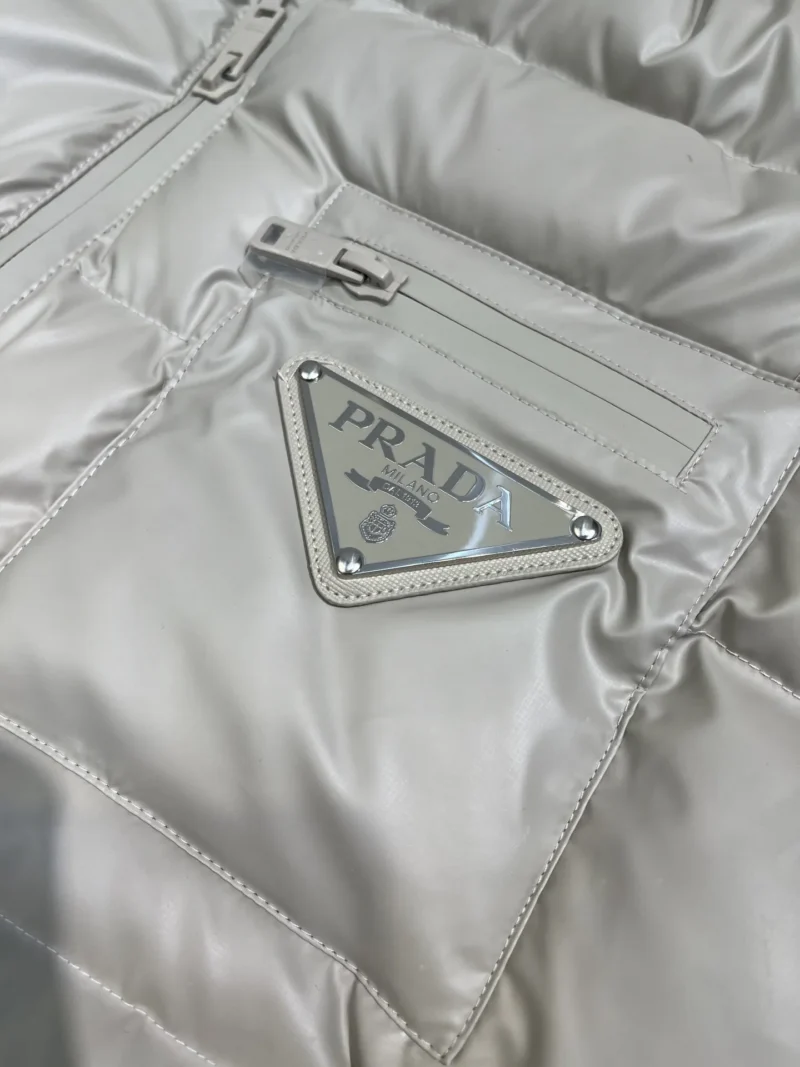 Replica Prada Minimalist Down Jacket Beige Hooded Reps - RepLuxe