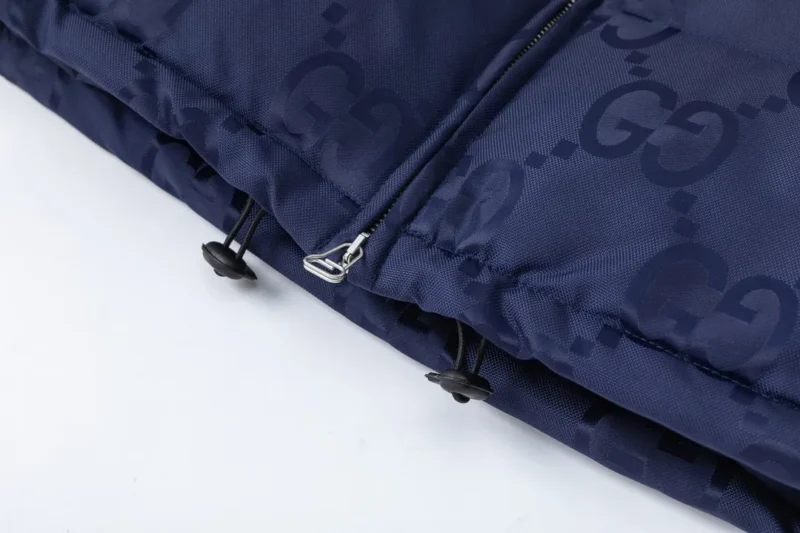 Replica Gucci Monogram Down Jacket Blue Hooded Reps - RepLuxe