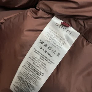 Replica Gucci 2025 Down Jacket Brown Stand Collar Reps - RepLuxe