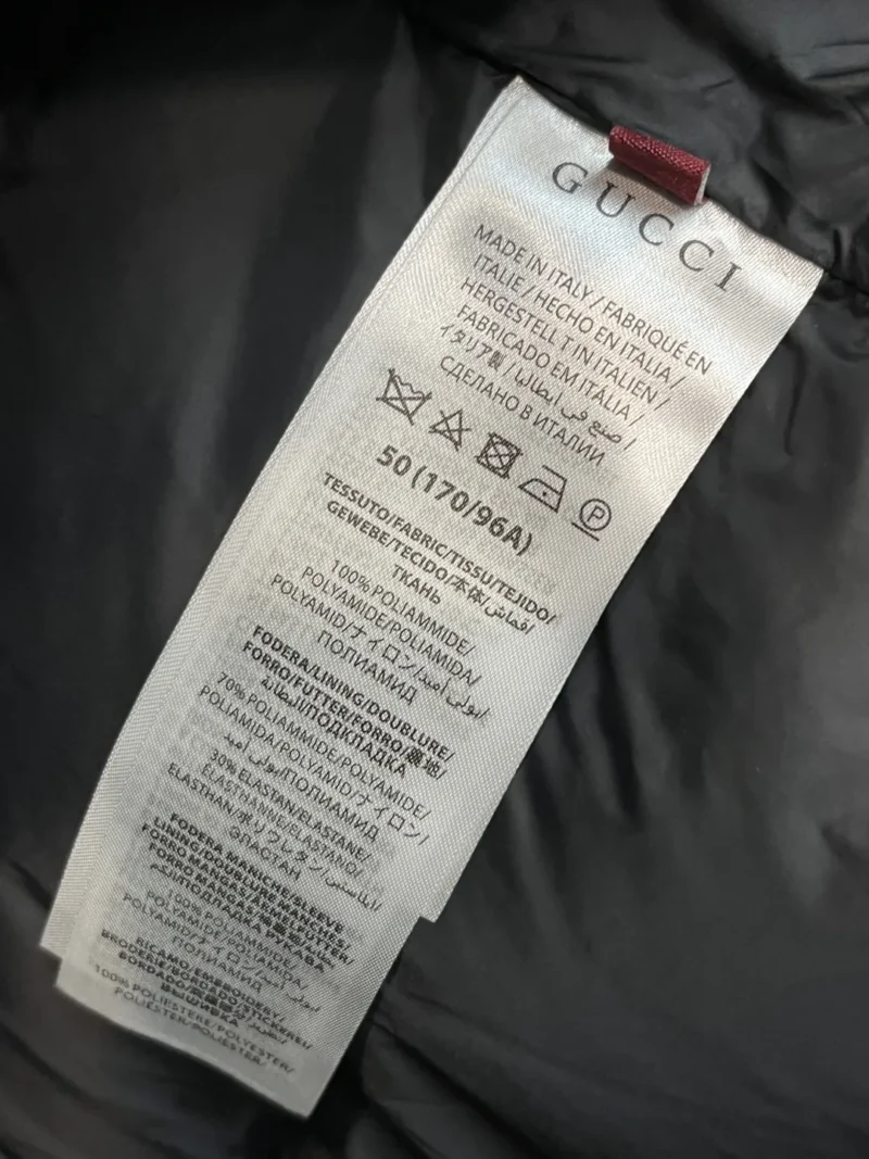 Replica Gucci 2025 Down Jacket Black Stand Collar Reps - RepLuxe