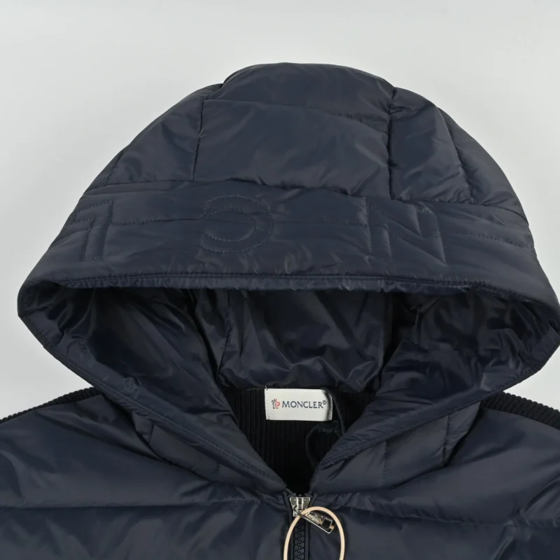 Replica Moncler Knit Hooded Down Jacket Black Reps - RepLuxe