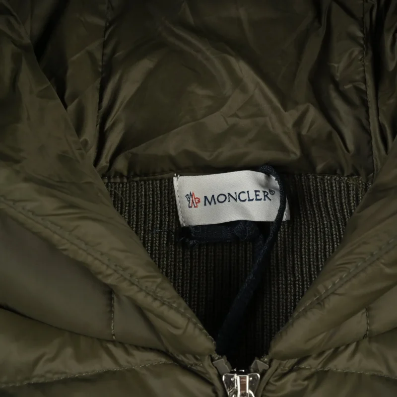 Replica Moncler Knit Hooded Down Jacket Olive Reps - RepLuxe