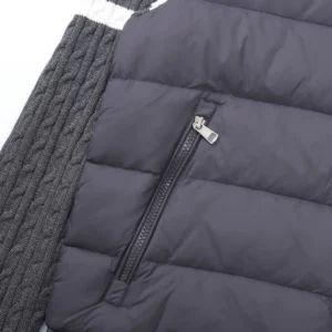 Replica Moncler Knit Down Jacket Grey Stand Collar Reps - RepLuxe