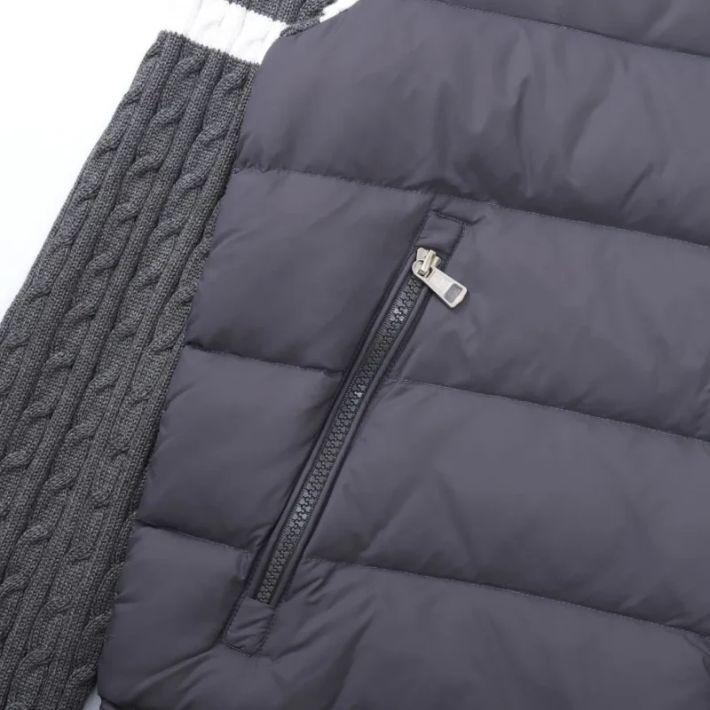 Replica Moncler Knit Down Jacket Grey Stand Collar Reps - RepLuxe