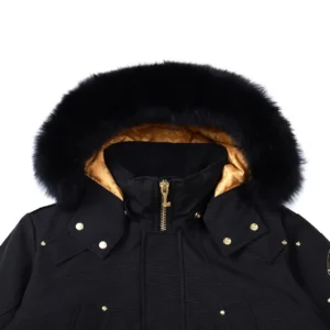 Replica Moose Knuckles 01 Gold Scissor Down Jacket Black Reps - RepLuxe