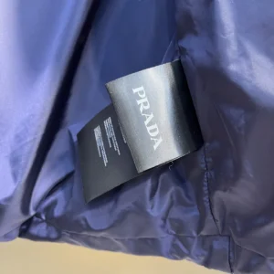 Replica Prada Minimalist Down Vest Blue Stand Collar Reps - RepLuxe