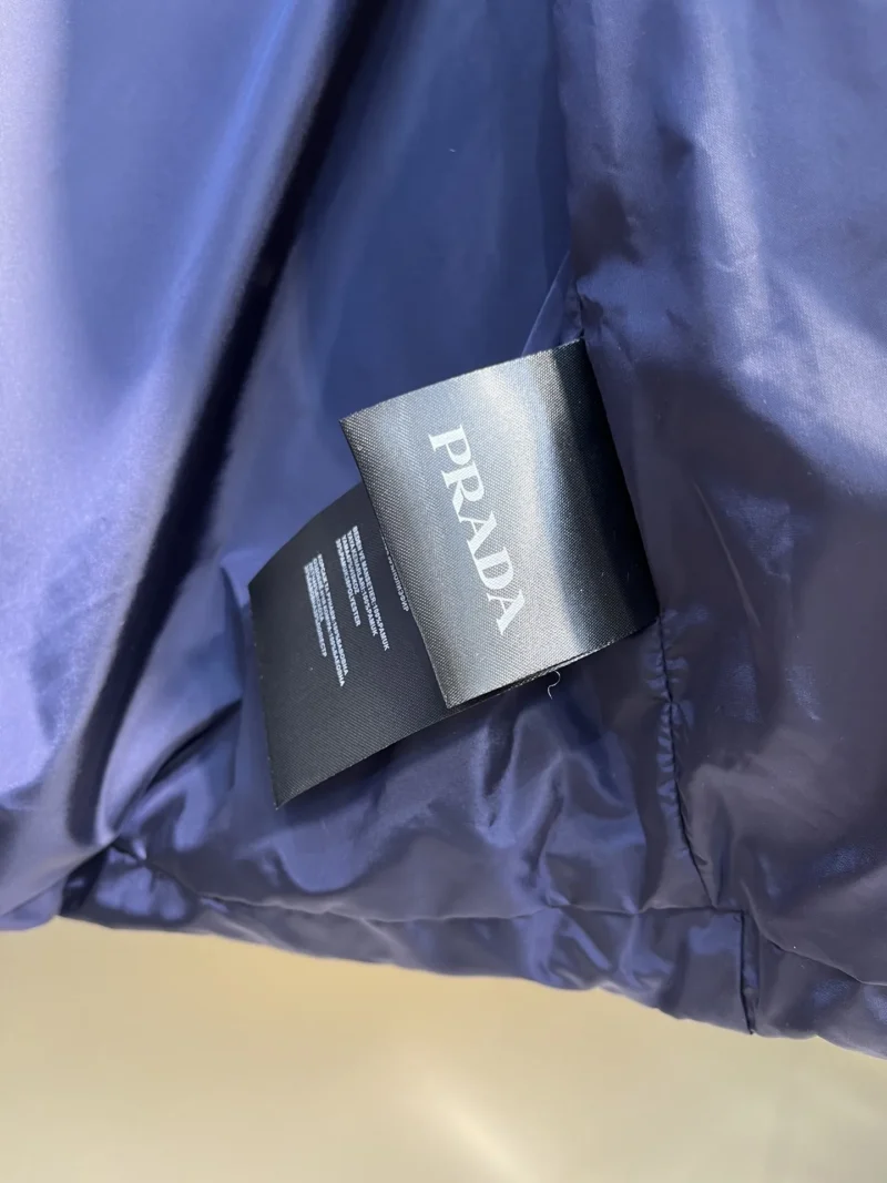 Replica Prada Minimalist Down Vest Blue Stand Collar Reps - RepLuxe