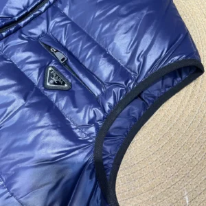 Replica Prada Minimalist Down Vest Blue Sleeveless Reps - RepLuxe