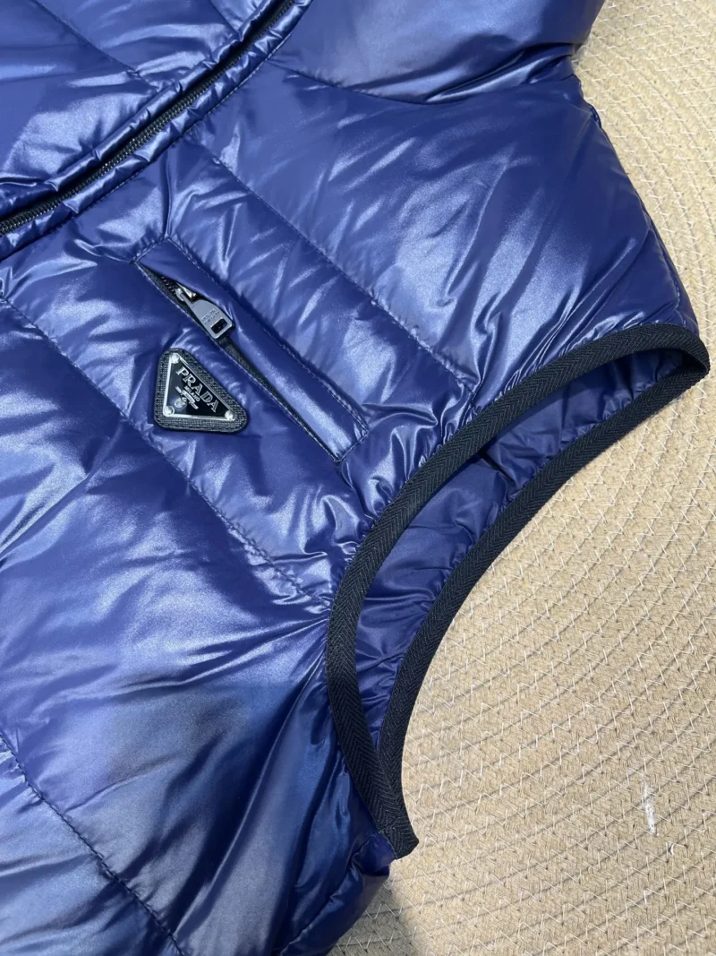 Replica Prada Minimalist Down Vest Blue Sleeveless Reps - RepLuxe