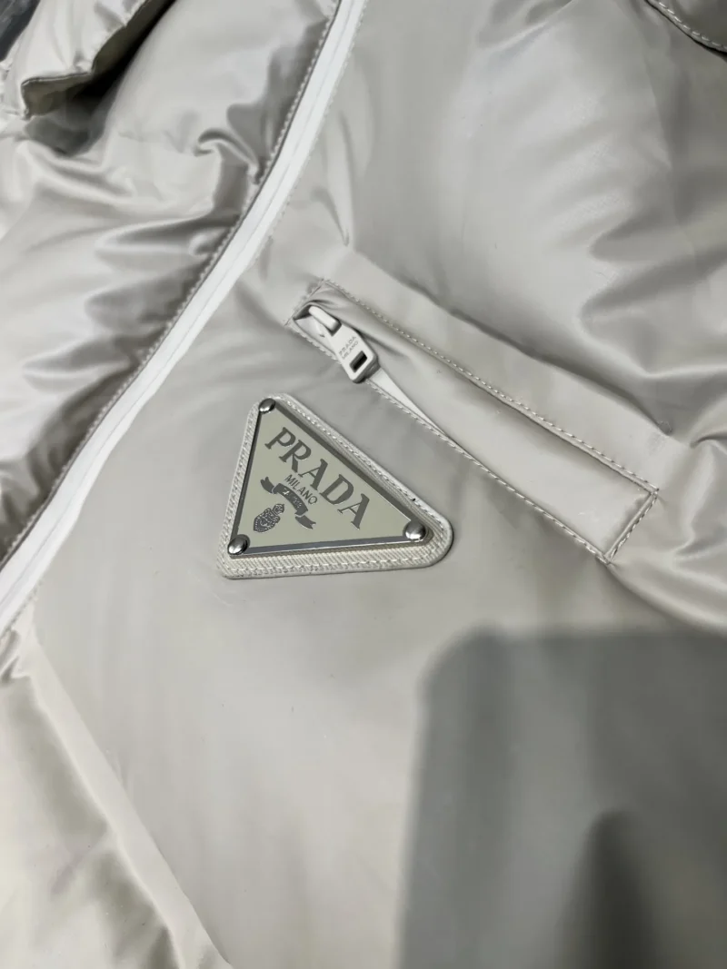 Replica Prada Down Jacket Beige Hooded Style Reps - RepLuxe