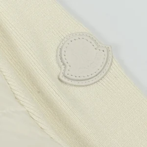 Replica Moncler Knit Down Jacket White Stand Collar Reps - RepLuxe