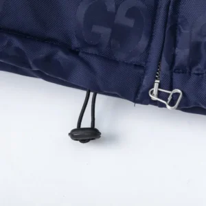 Replica Gucci Monogram Down Jacket Blue Hooded Reps - RepLuxe