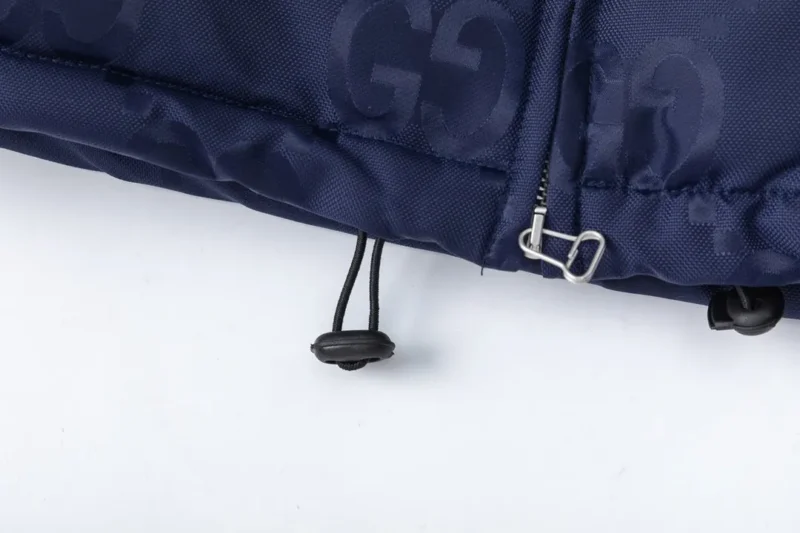 Replica Gucci Monogram Down Jacket Blue Hooded Reps - RepLuxe