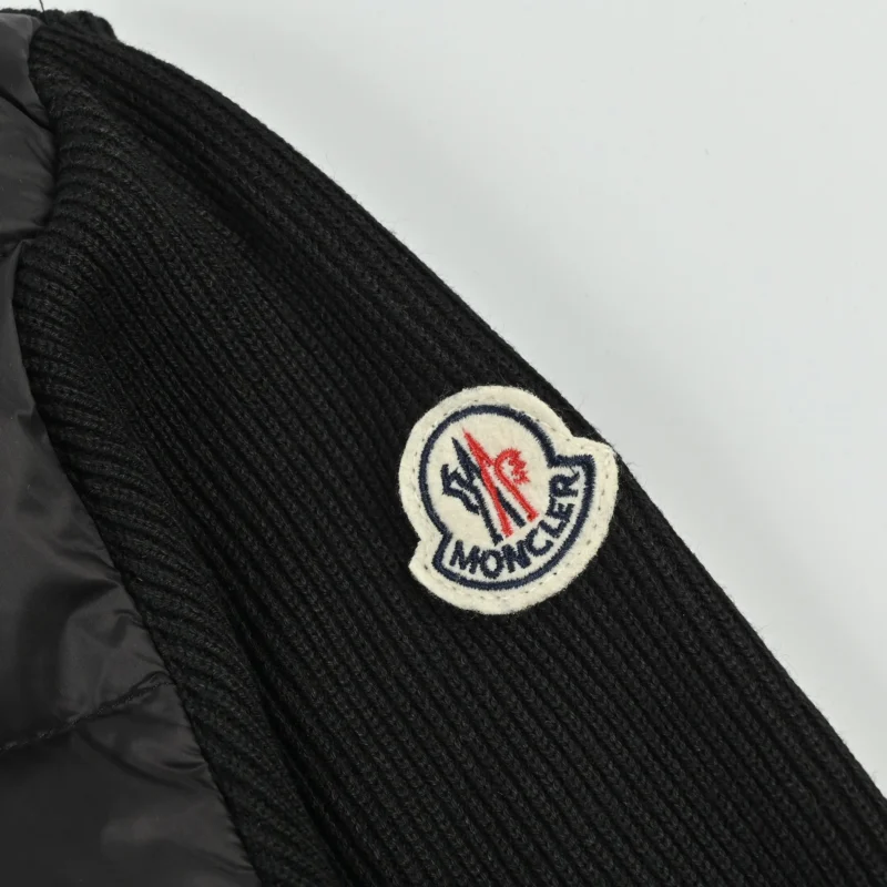 Replica Moncler Knit Letter Hooded Jacket Black Reps - RepLuxe