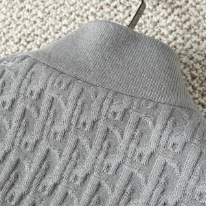 Replica Dior Knit Down Jacket Grey Unisex Style Reps - RepLuxe