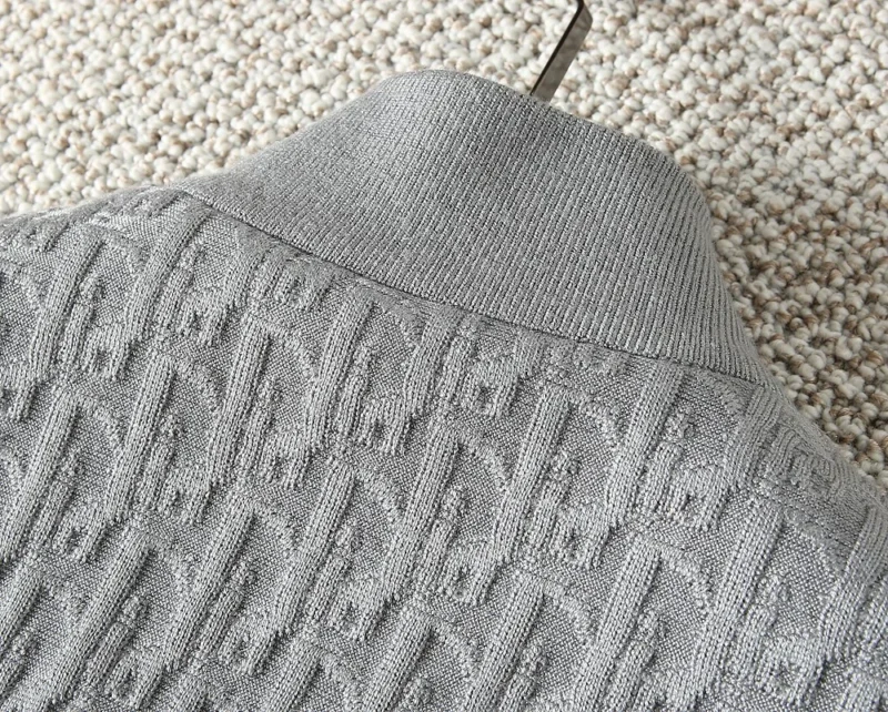 Replica Dior Knit Down Jacket Grey Unisex Style Reps - RepLuxe