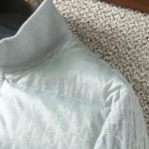 Replica Dior Knit Down Jacket Light Grey Unisex Reps - RepLuxe