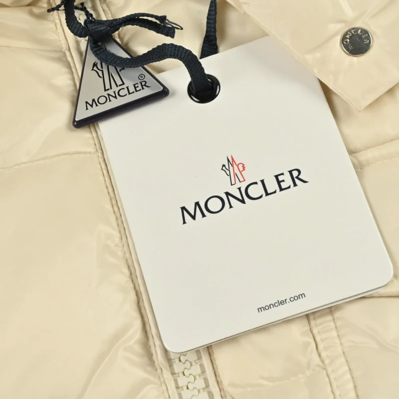 Replica Moncler Andro Short Hooded Down Jacket Beige Reps - RepLuxe