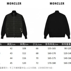 Replica Moncler Knit Down Jacket Black Stand Collar Reps - RepLuxe