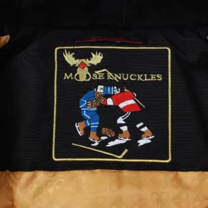 Replica Moose Knuckles Gold Scissor Jacket Black Bomber Reps - RepLuxe