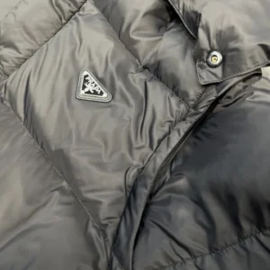 Replica Prada Down Jacket Black Detachable Hood Reps - RepLuxe