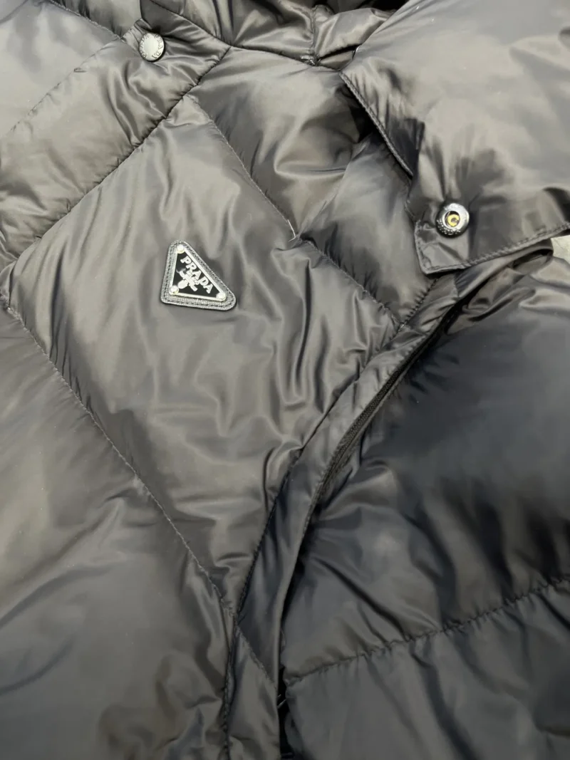 Replica Prada Down Jacket Black Detachable Hood Reps - RepLuxe